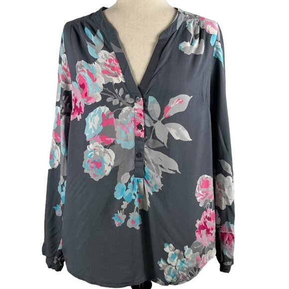 Super soft! Joules Gray White Blue & Pink Long Sleeve Tunic Size 8 - Picture 1 of 7